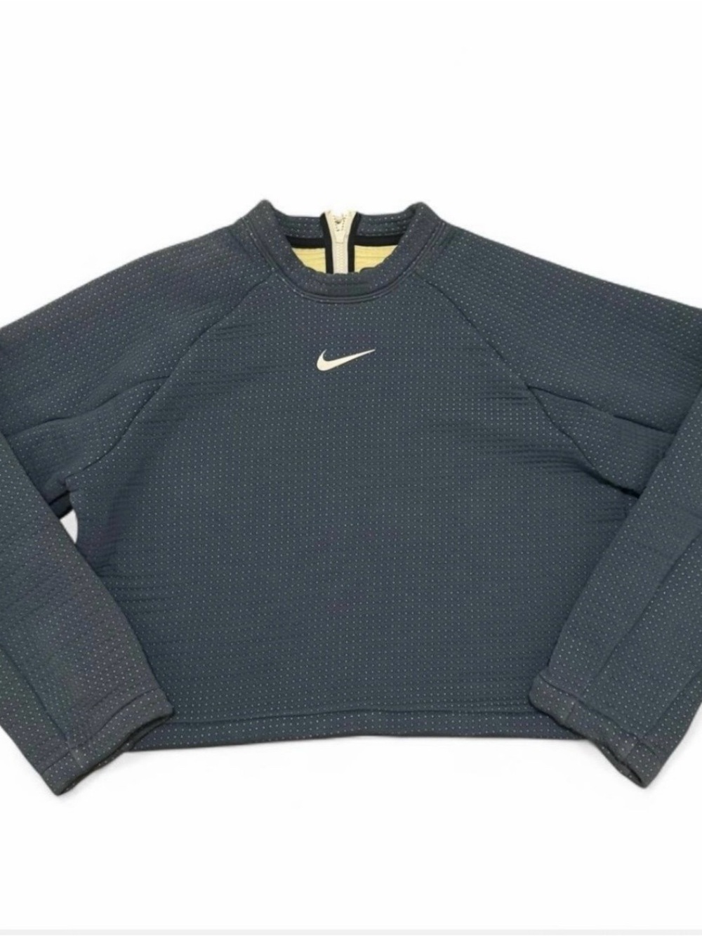 Nike women’s Sportswear Tech Fleece Center Check Logo Pullover crop Sweatshirt